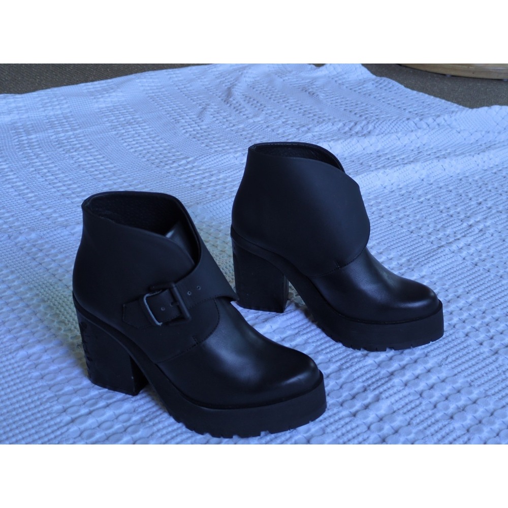 Miista Heeled‎ Ankle Platform Boots FLAWS Black Size 8.5 US 39 EU